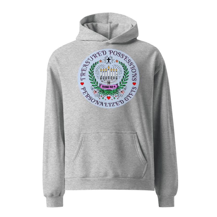 Exquisite Personalized Hoodie: Menorah & Cross Design product image (1)