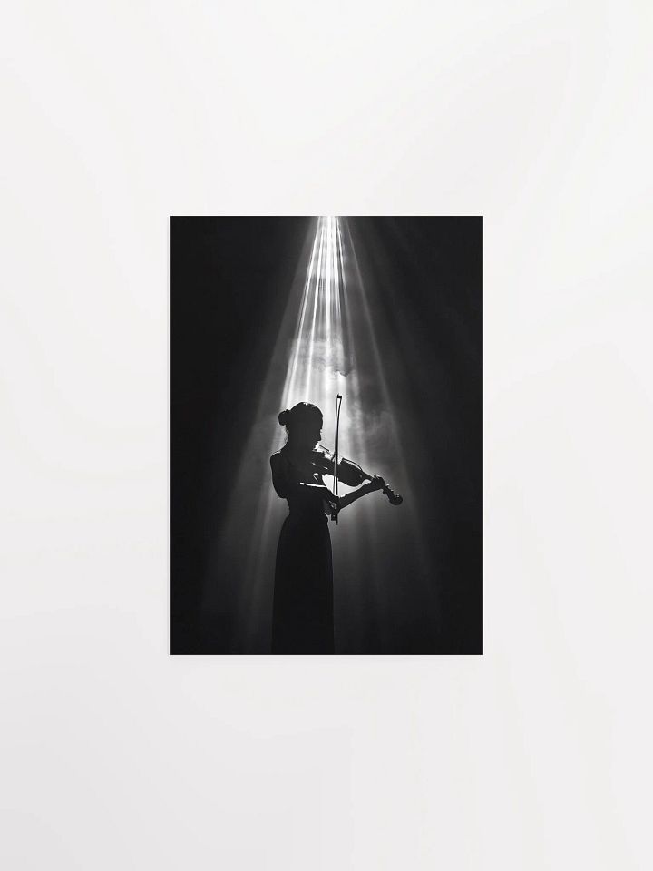 Dramatic violinist silhouette under spotlight glow product image (2)