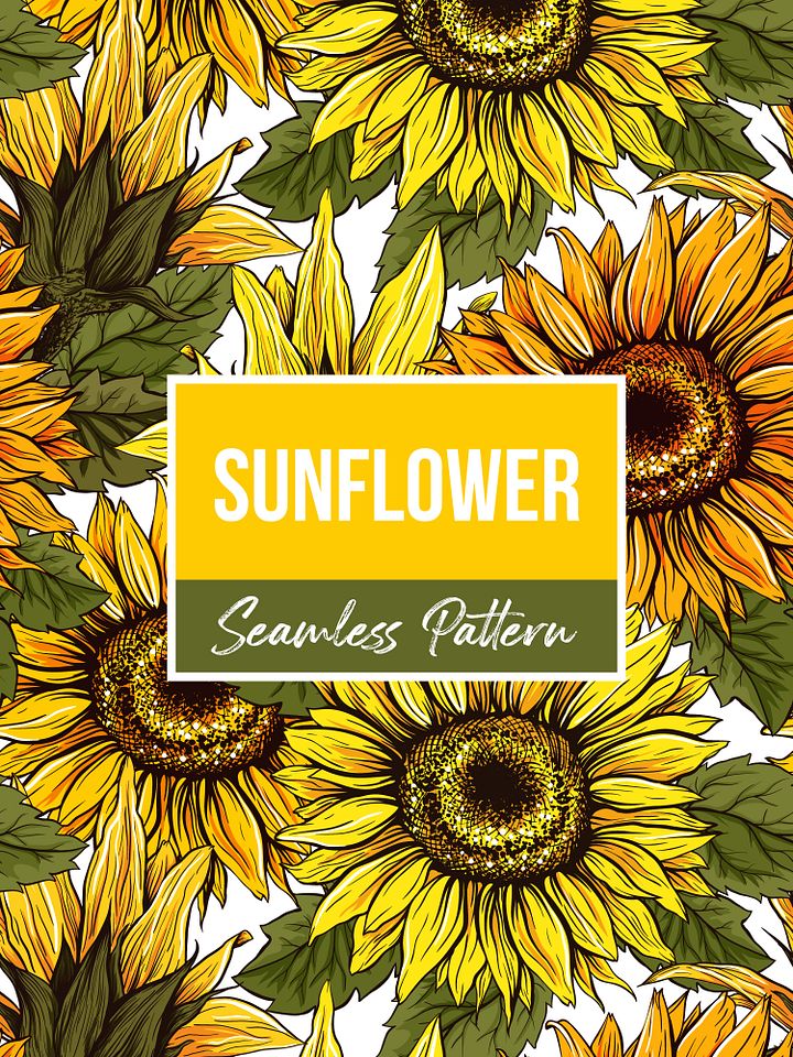 Sunflower Single Seamless Pattern product image (1)