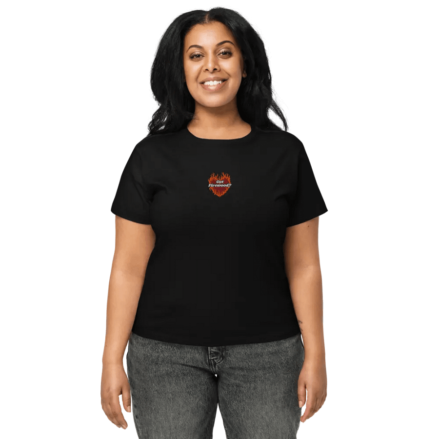 Flaming Heart - Got Firewood? | Embroidered High Waisted Tee product image (2)