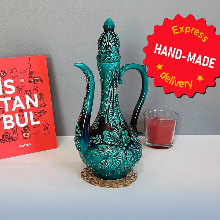 Ceramic wine jug (decor), Arabic style decor — handmade pottery, handmade ceramic product image (1)