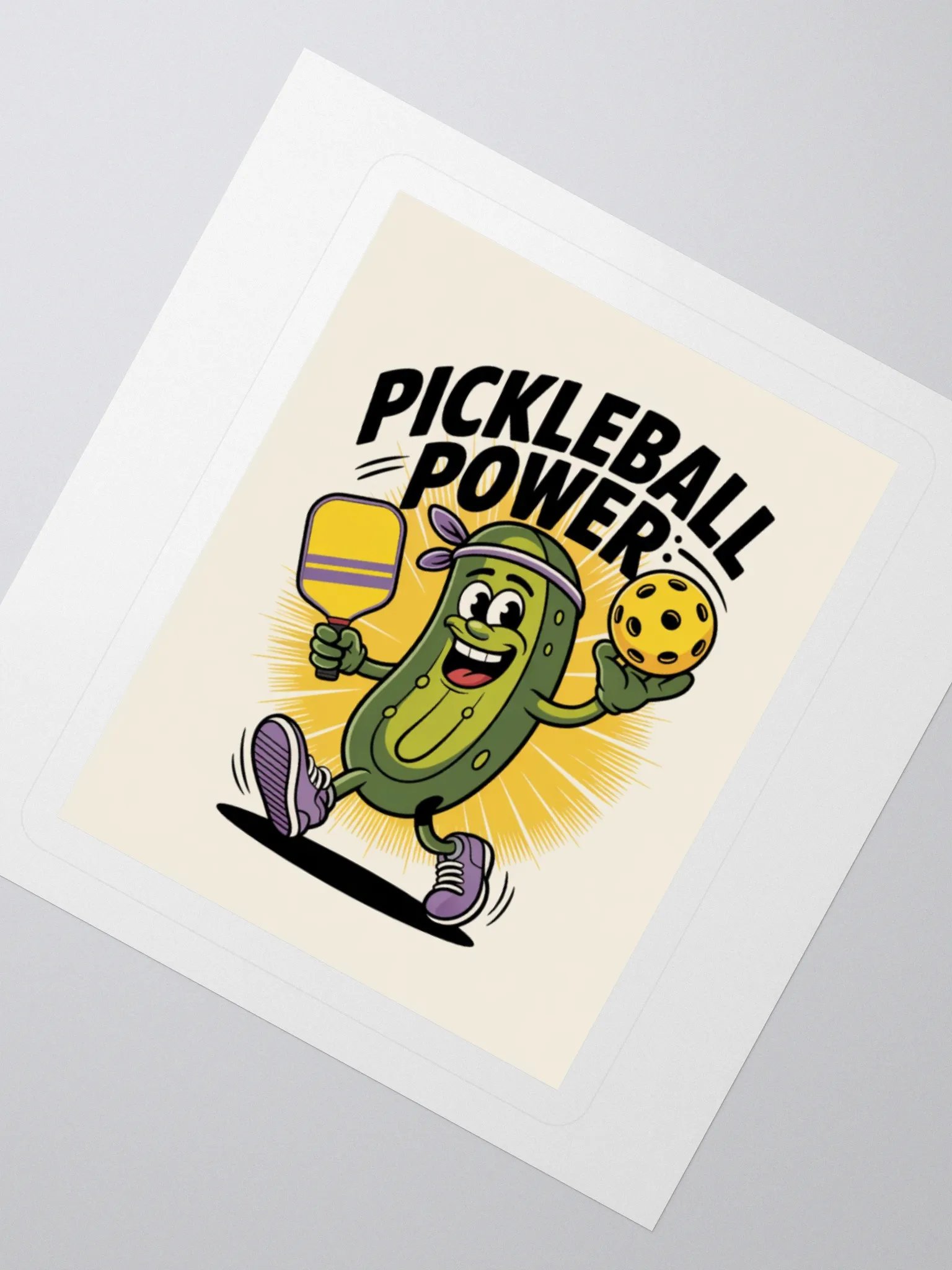 Pickleball Power Art Print – Energize Your Space 3" x 3", 4" x 4", 5.5" x 5.5", 15" x 3.75" product image (7)