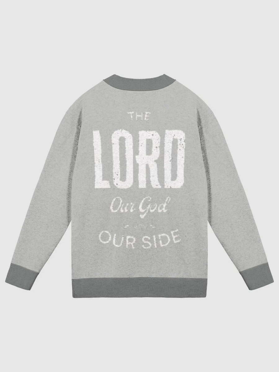 The LORD Our God is on OUR SIDE | Unisex Knitted Cardigan Without Pocket product image (6)