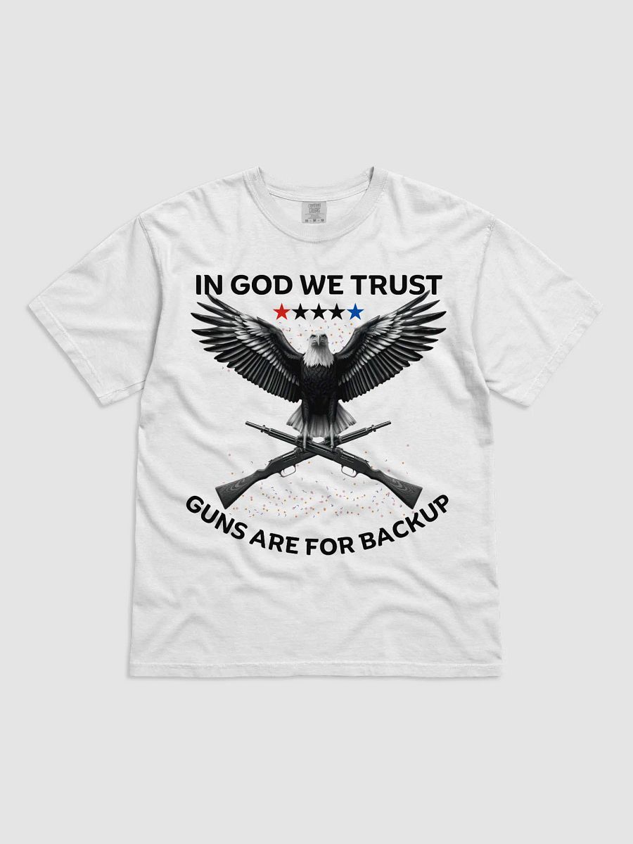 In God We Trust Patriotic Eagle T-Shirt - American Flag Independence Design - USA Freedom Guns Backup Tee product image (4)