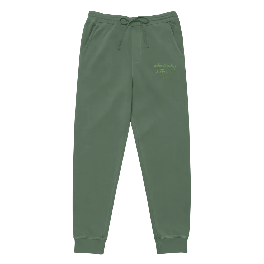 admittedly difficult (green thread) pigment dyed sweatpants product image (2)