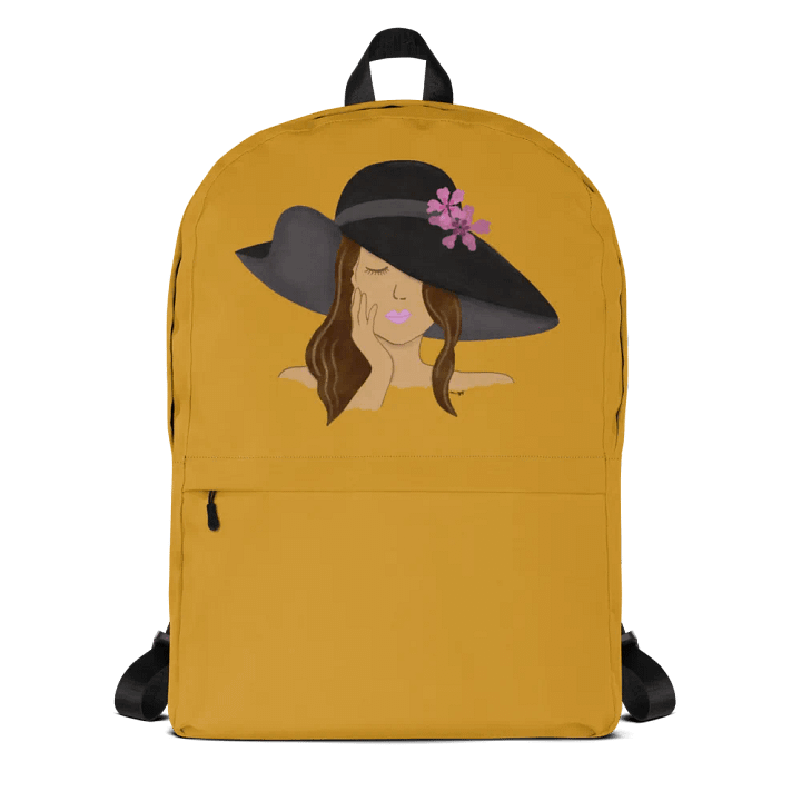 Girl with Hat Yellow-Brown Backpack product image (1)