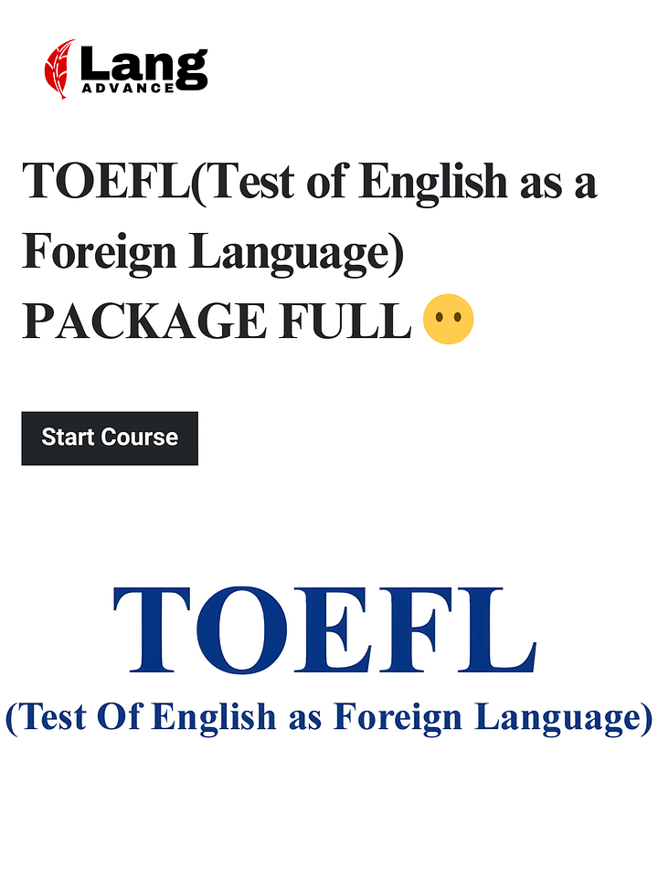 TOEFL(Test of English as a Foreign Language) PACKAGE FULL 😶 product image (1)