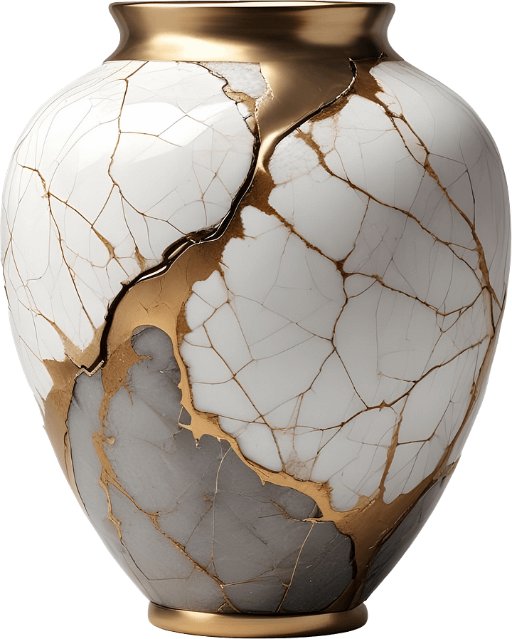 Kintsugi Grace – Crackle Vase PNG product image (1)