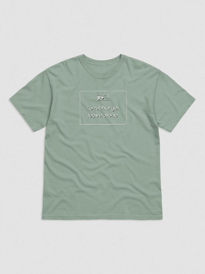 Embroidered T-Shirt - To Recharge, Leave Alone - White product image (6)