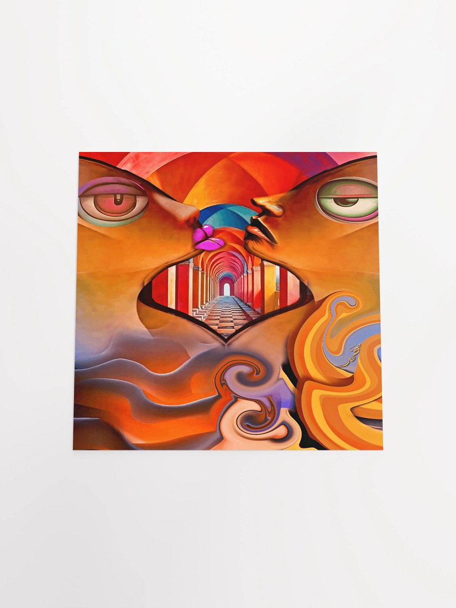 Symmetrical Surrealism Heart Poster/Opposite Faces Digital Art Abstract Style product image (16)