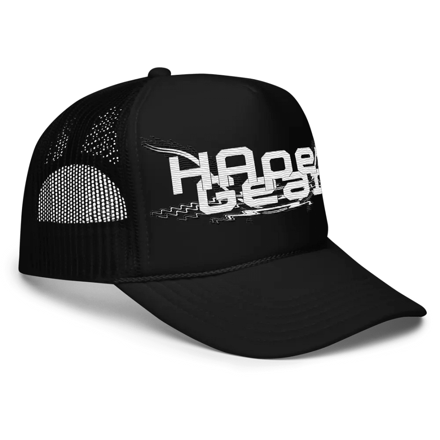 Foam Trucker Hat - Embroidered - White HApex Gear White Logo product image (3)