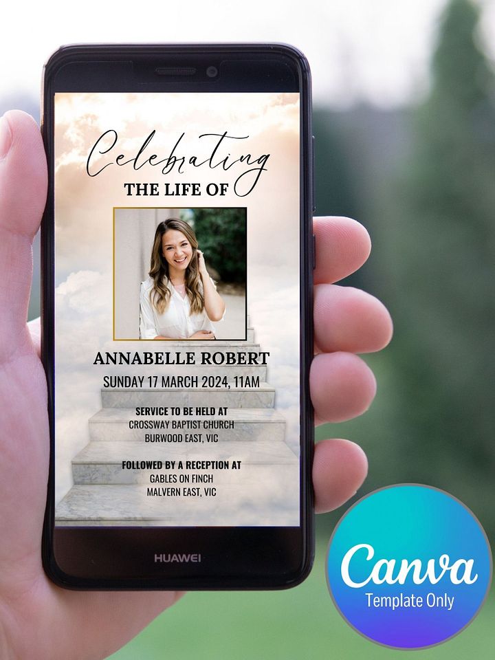 Stairs To Heaven Evite Canva Template product image (1)