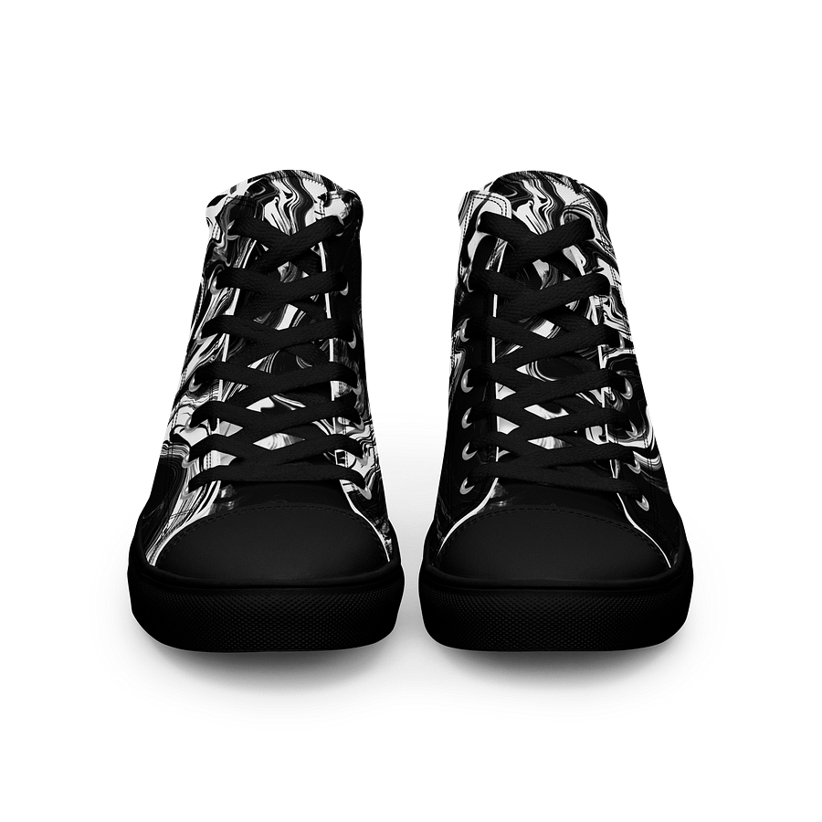 Black and White Marble Motion Women's High Tops product image (3)