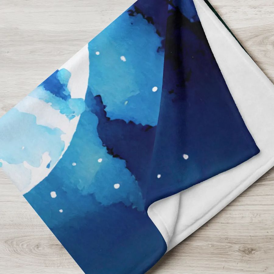 A Cat Sings To The Moon Throw Blanket product image (4)