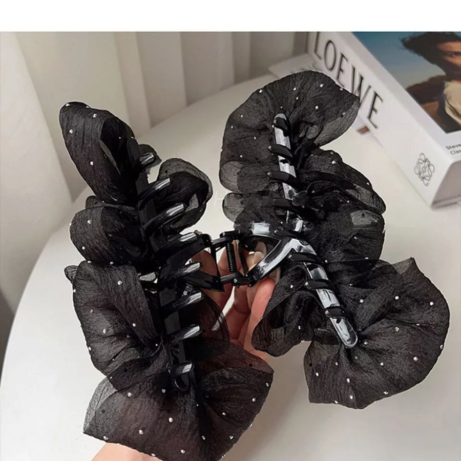 Double-Sided Mesh Silk Hairpin Plastic Hair Clip Shark Hair Clip Women Girls product image (2)