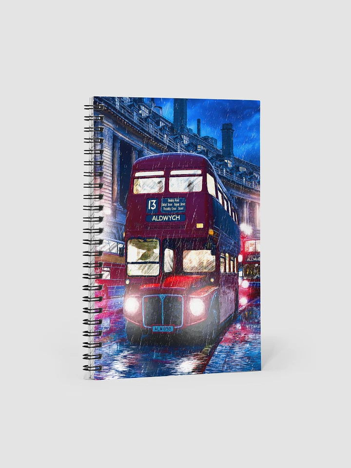 Routemaster Bus – Rainy London Spiral Notebook product image (1)