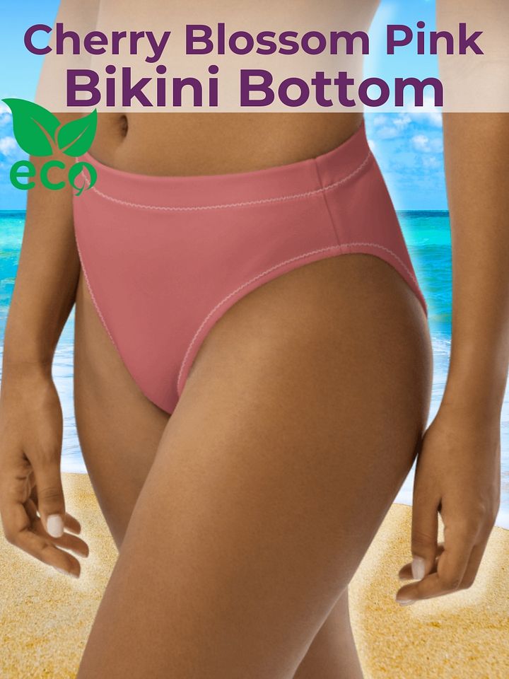 Cherry Blossom Pink Eco-Green High Waisted Bikini Bottom product image (1)