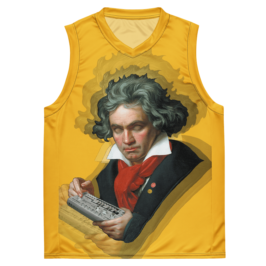 Roland van Beethoven by Frank Fonik (TB 303) classic synth Tribute Unisex Basketball Jersey product image (3)