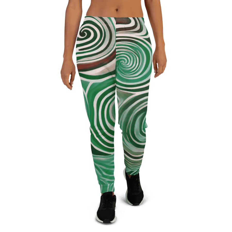 Funky Cool Green Liquid Tie-Dye Women's Joggers product image (4)