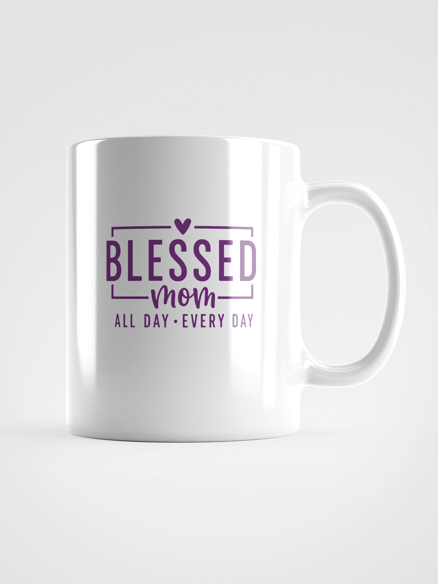 Blessed Mom Mug | Elegant Script Design with Heart | Mom Life Every Day product image (3)