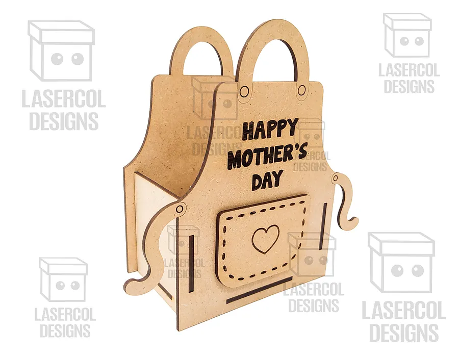 Mother's Day Gift Basket (3 Sizes) Apron Shaped Basket - Laser Cut Files product image (7)