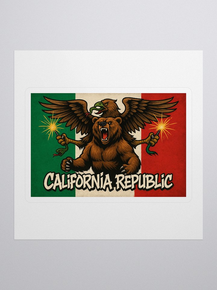 California Republic Battle Flag Vinyl Sticker product image (1)
