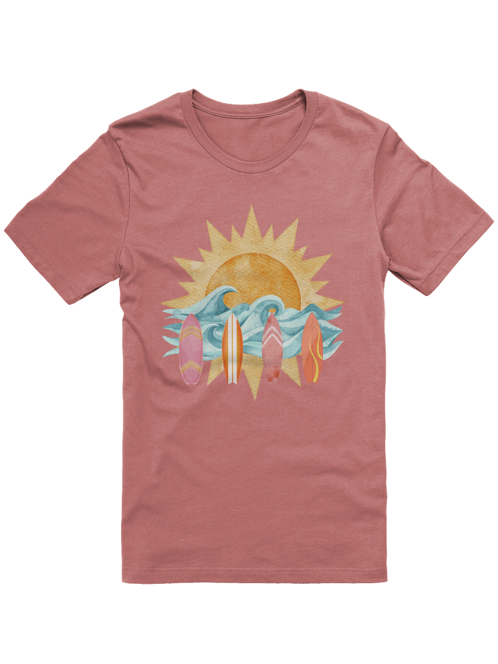 Retro Sun & Surfboards – Vintage Ocean Waves Summer Design Tee product image (85)