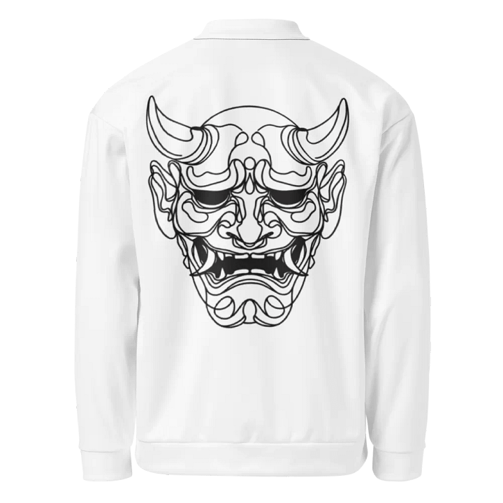 Line Art Oni Mask Bomber Jacket product image (1)