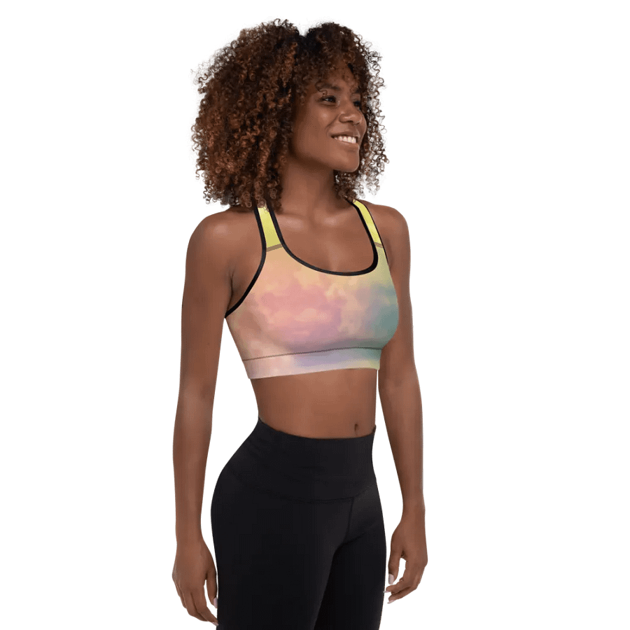 Blur cloud rainbow Design Padded Sports Bra - v12 product image (11)
