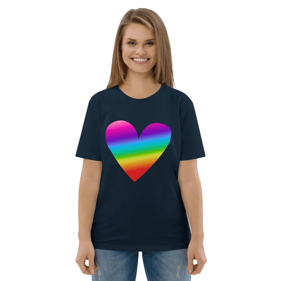 Rainbow Heart Stanley/Stella Organic Cotton T-Shirt product image (169)