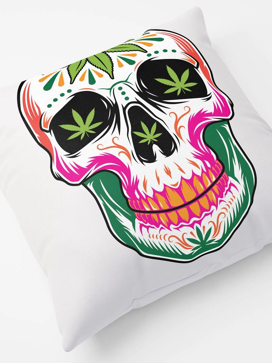 Marijuana Sugar Skull |Trick or Weed Pillow product image (4)