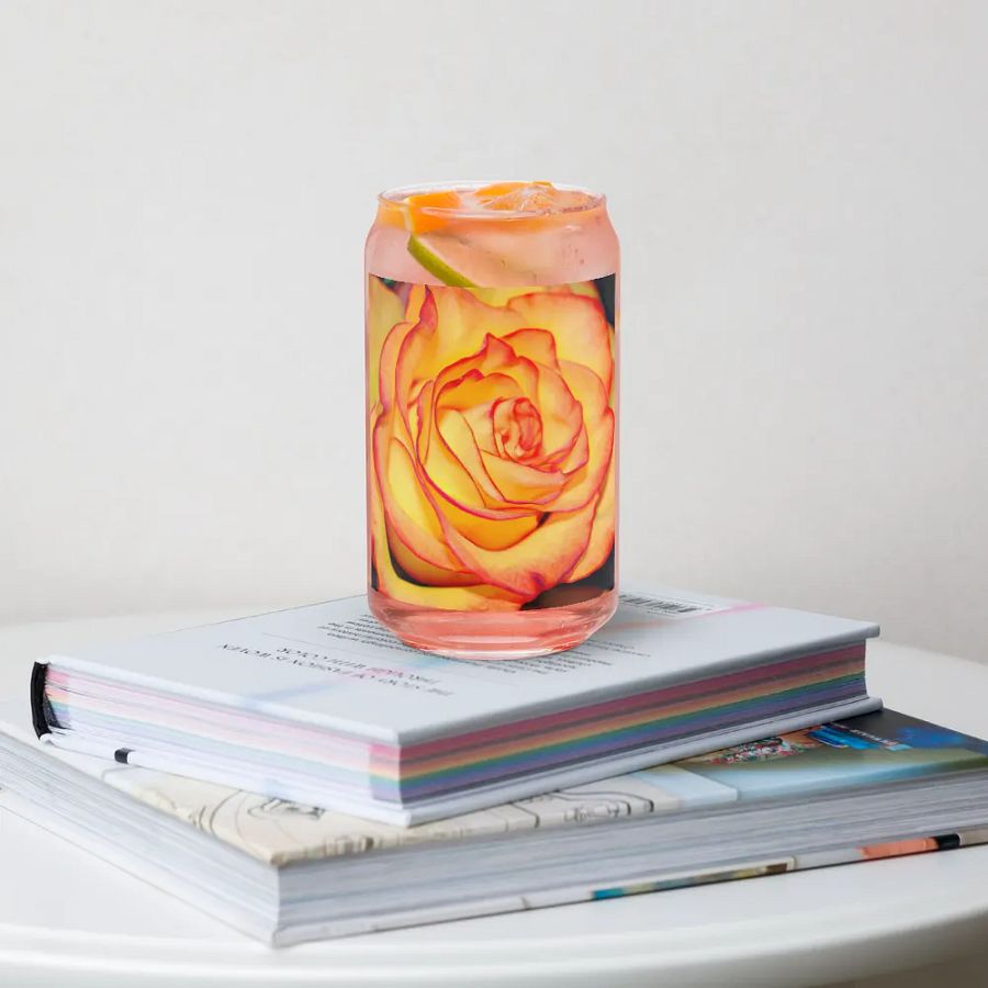 Bright Orange Rose Can Shaped Glass product image (34)