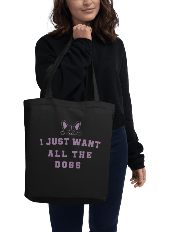 "I just want all the dogs" black bag (medium size) product image (2)