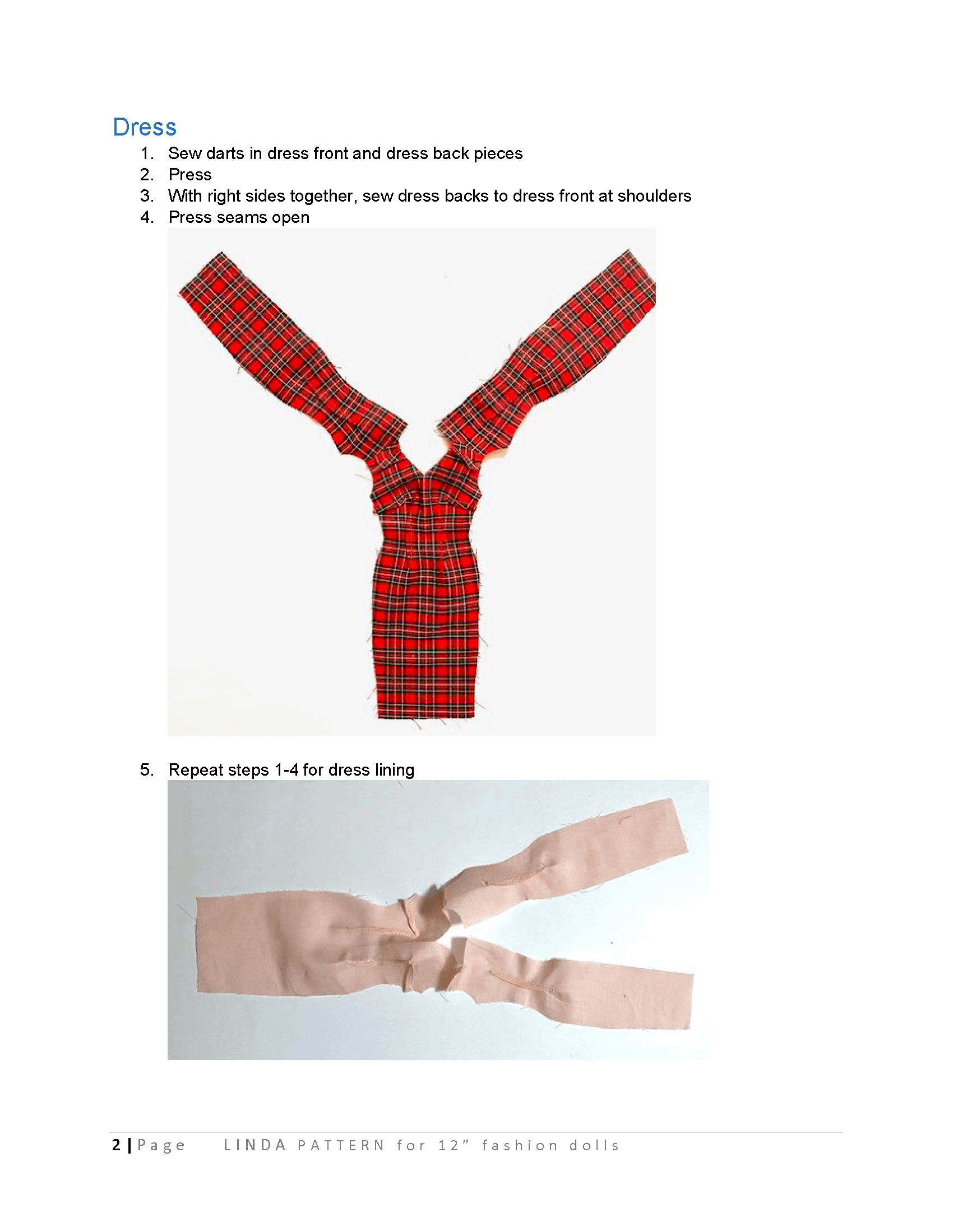 Linda sewing pattern for 12