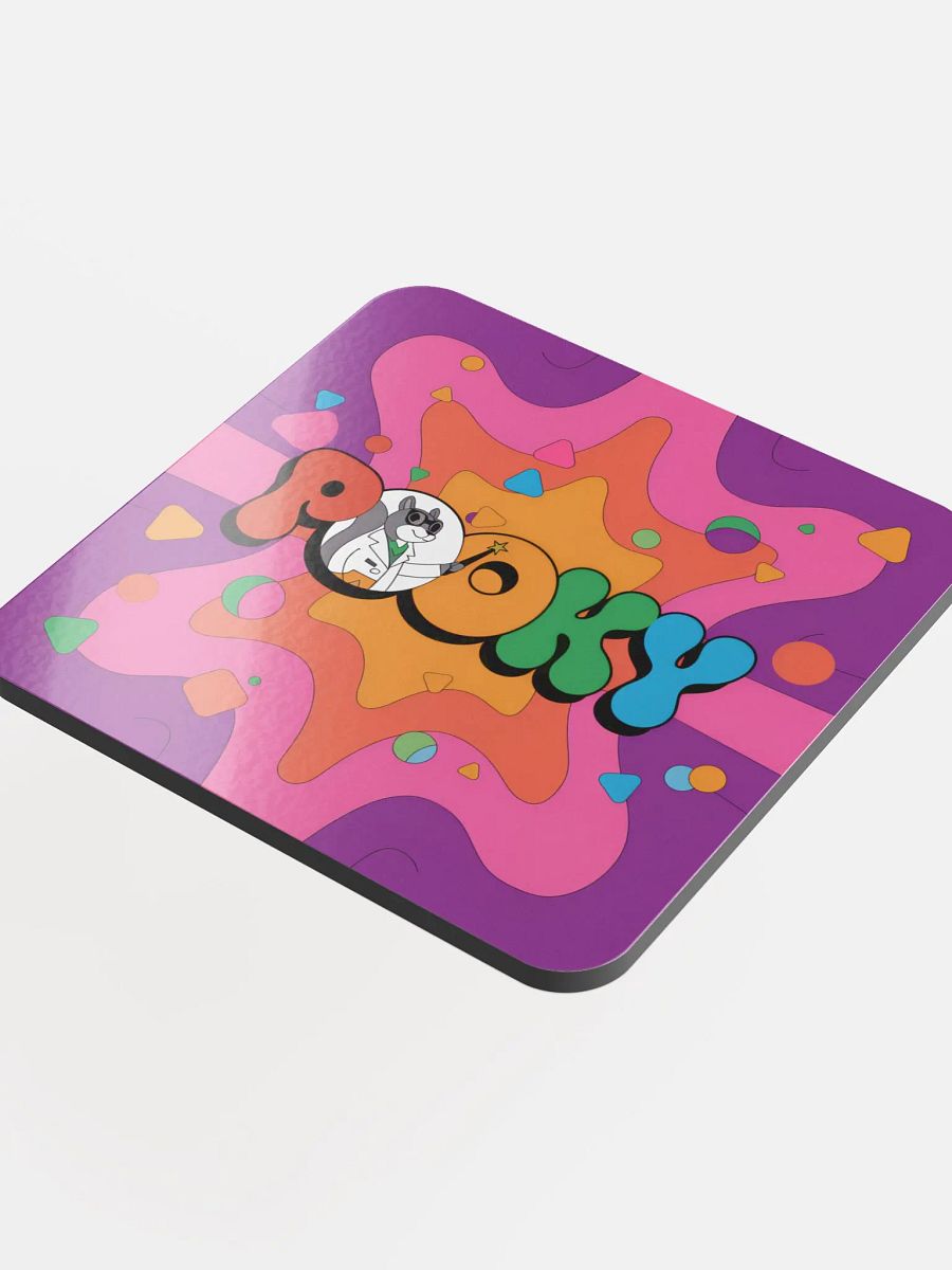 Coaster or micro art piece: pooky psychedelic with dr pookster product image (4)