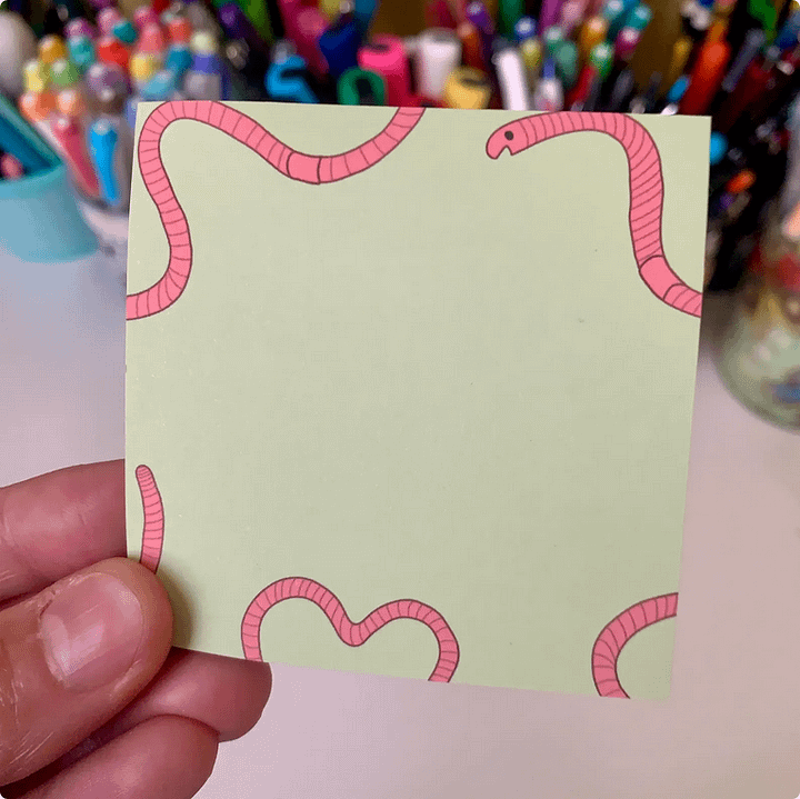 Garden Worm Sticky Notes product image (1)