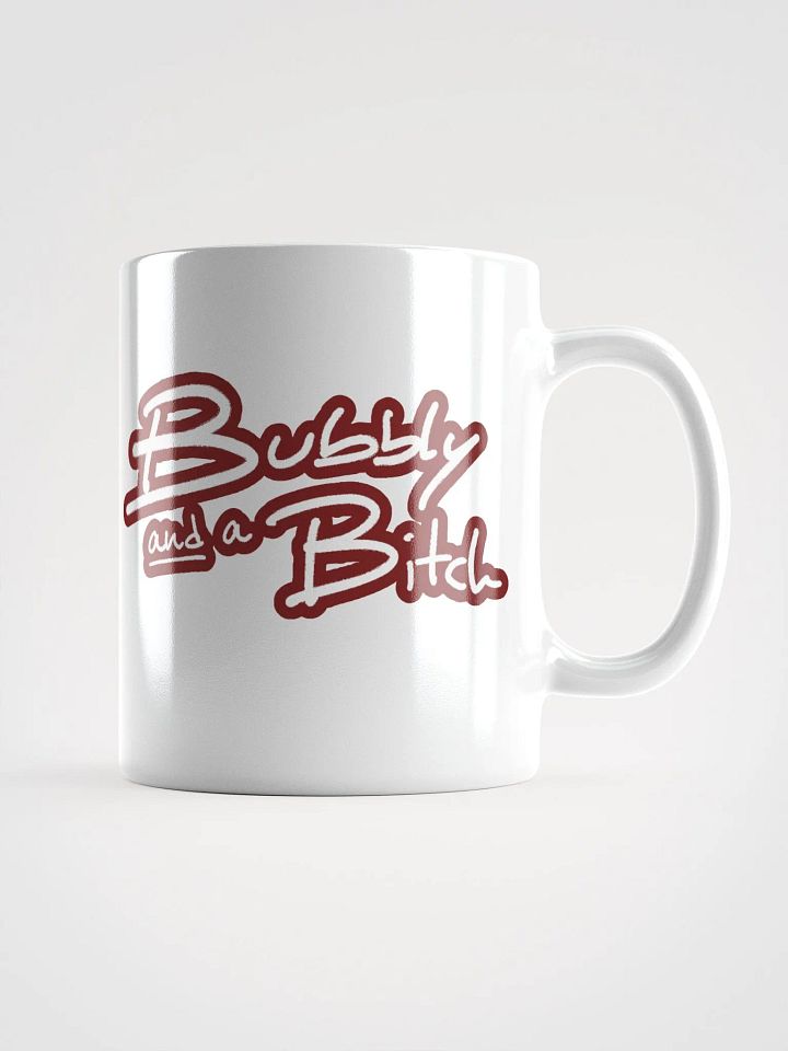 Bubbly and a B*tch (lined design, #6D1616) glossy white mug product image (2)