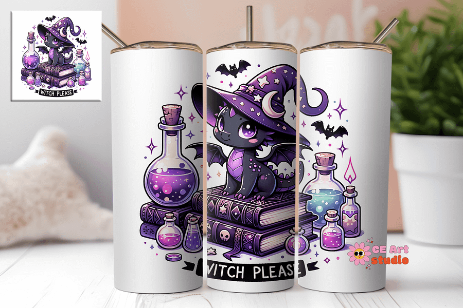 Witch Please Tumbler Wrap PNG product image (1)