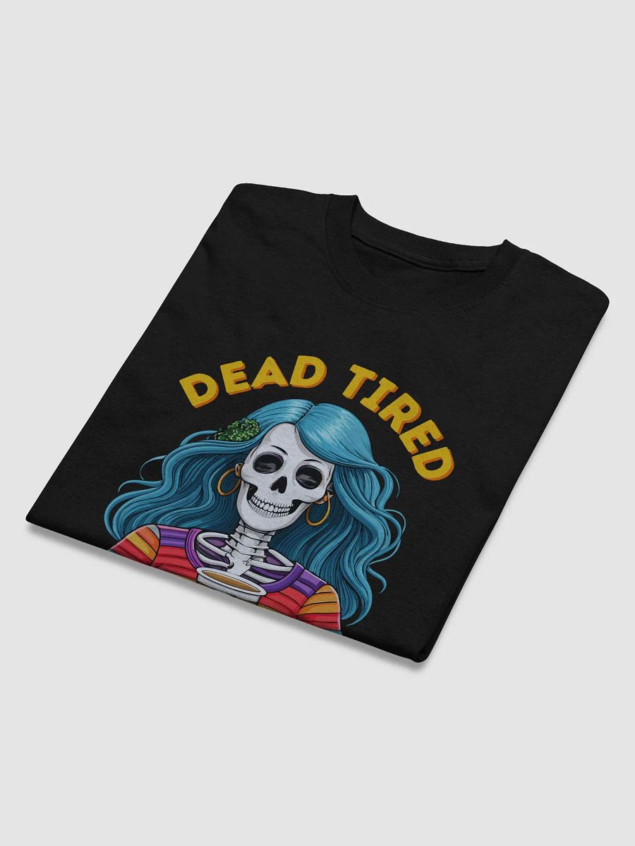 Dead Tired, Fully Wired Funny Coffee Lover Skeleton T-Shirt – Retro Goth Aesthetic product image (2)
