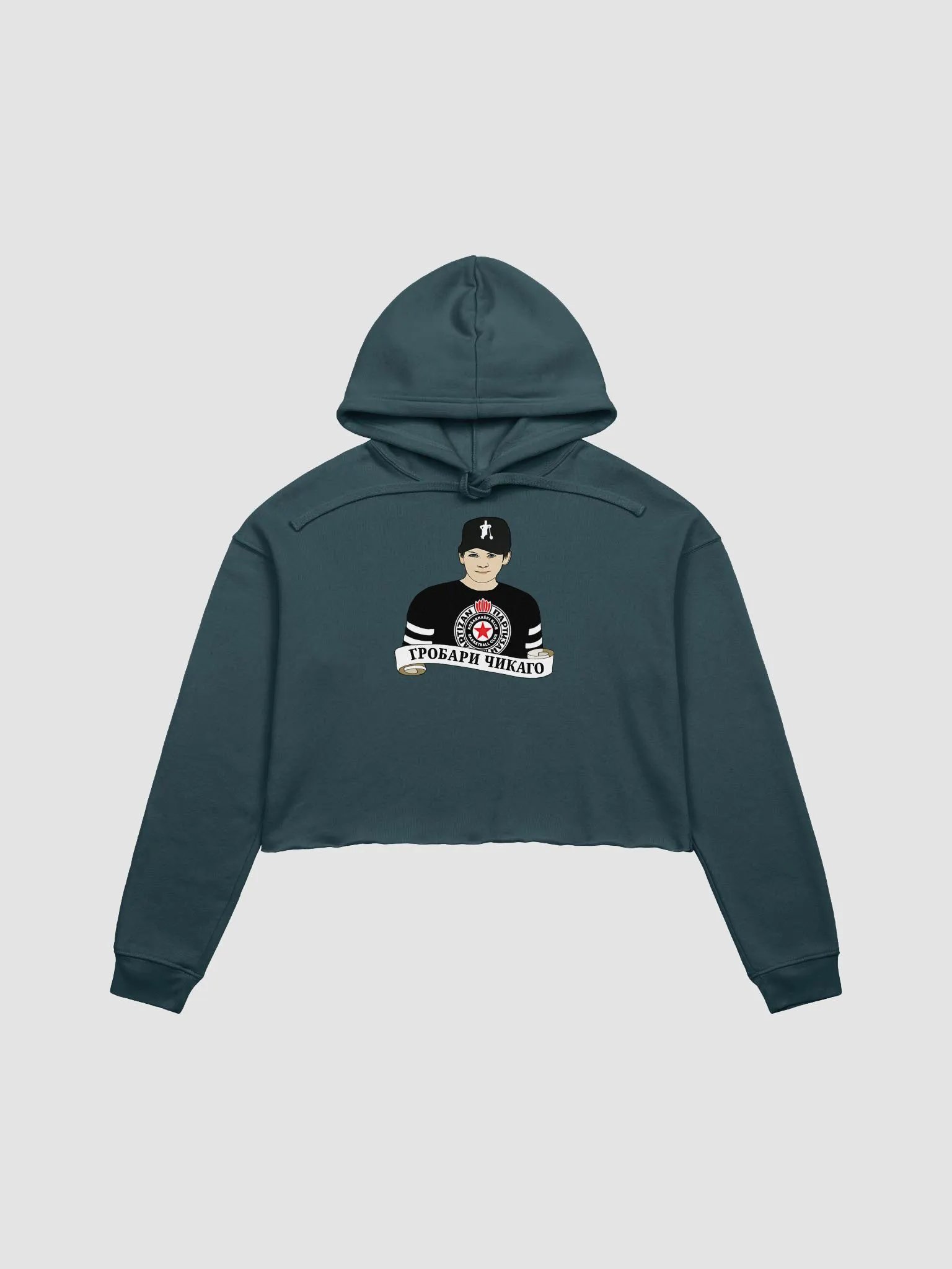 Grobari Čikago KK Partizan Bella+Canvas Fleece Crop Hoodie product image (1)