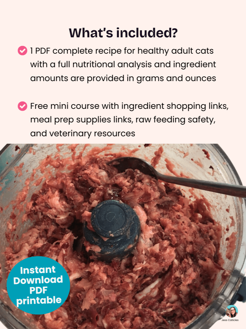 Turkey & chicken neck raw meaty bone cat food recipe ~ 1 recipe for adult cats product image (10)