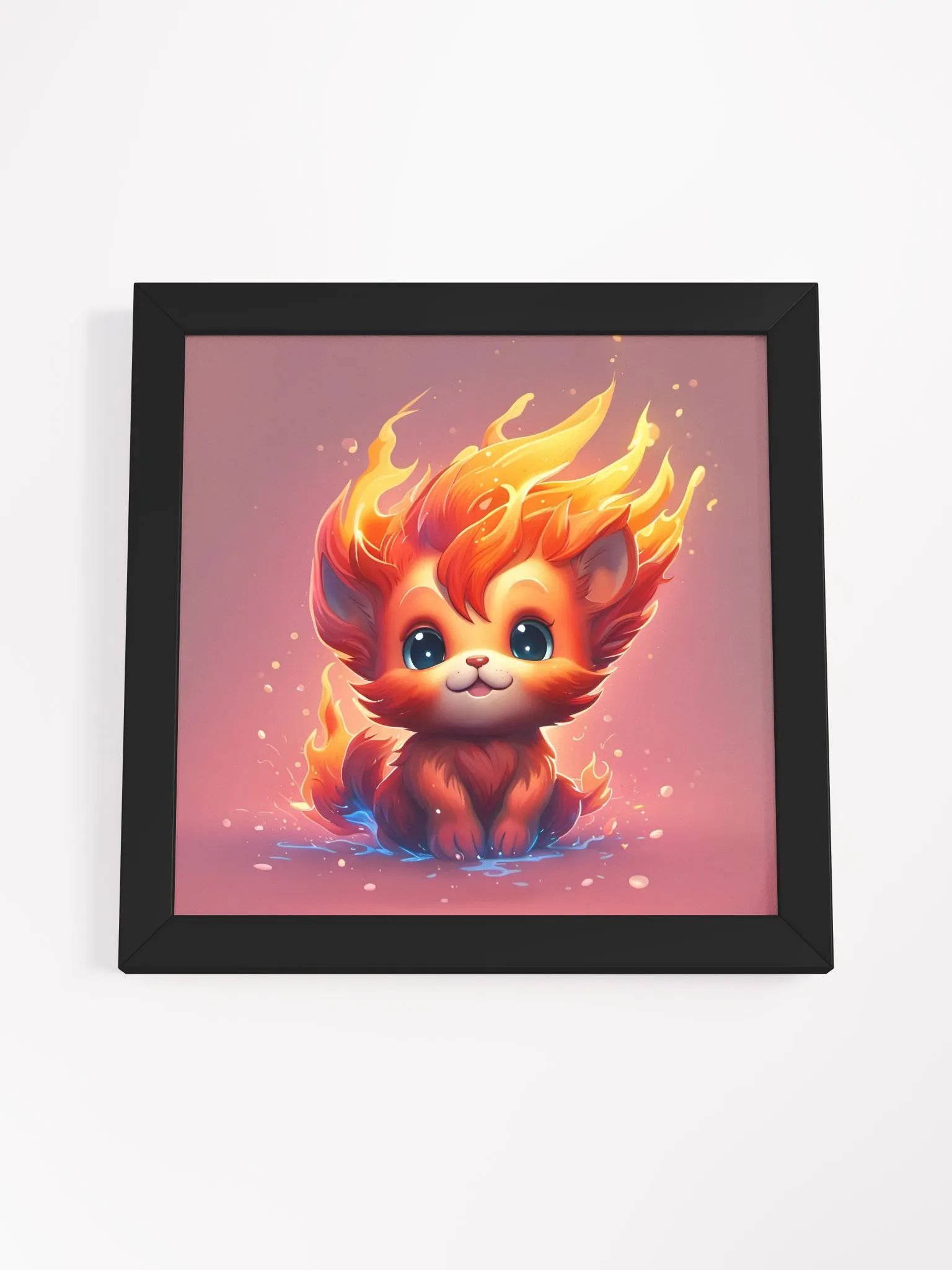 Framed Fire Cat Poster product image (4)