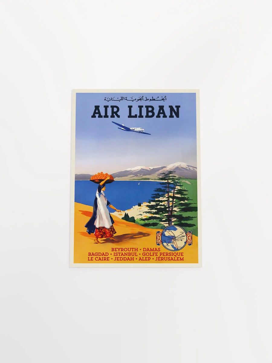 Air Lebanon/Air Liban, Lebanon, Beirut, 1950s — retro vintage travel poster product image (9)