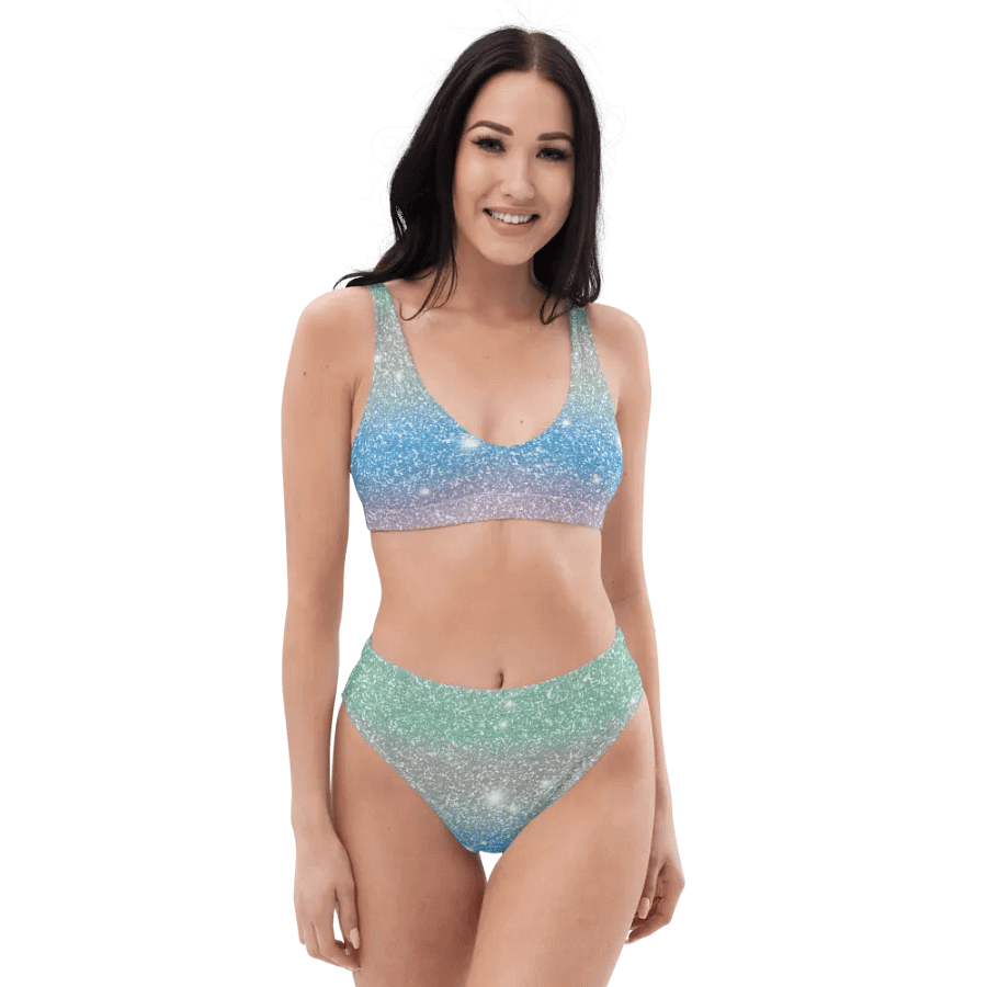 Glitter Unicorn Texture Design High Waisted Bikini (10) product image (5)
