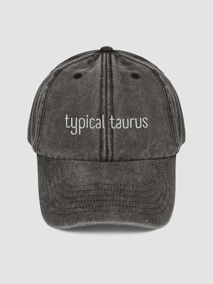 Typical Taurus Black on Black Vintage Wash Dad Hat product image (2)