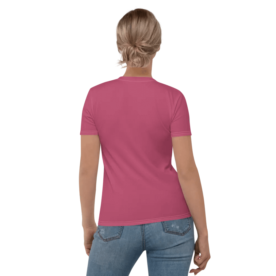Plain Vibrant Red Soft Summer Women's Crewneck Polyester Heavyweight Premium T-Shirt by Treasure Pie product image (5)