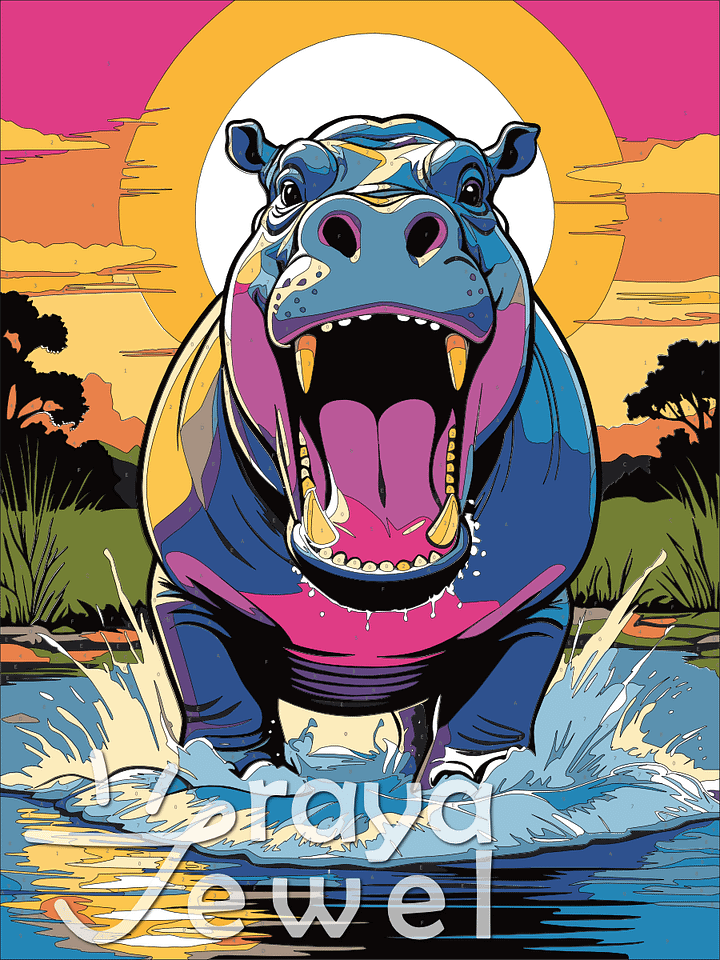 Hippo! Color by Number Coloring Page product image (1)