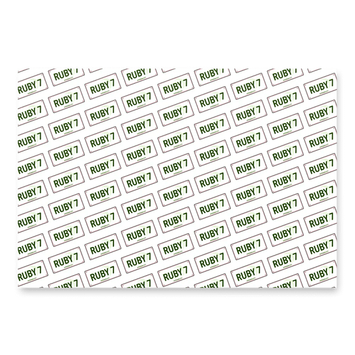 Ruby 7 License Plate Wrapping Paper product image (1)