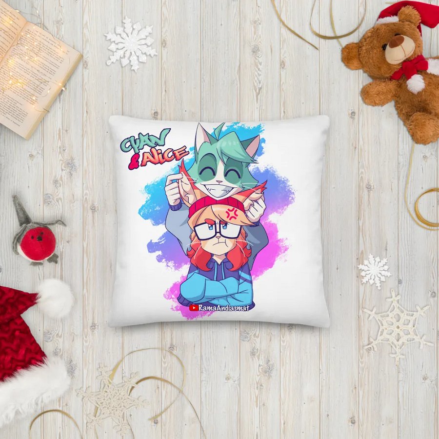 Cyan Teasing Alice's Ears All-Over Print Premium Pillow product image (5)