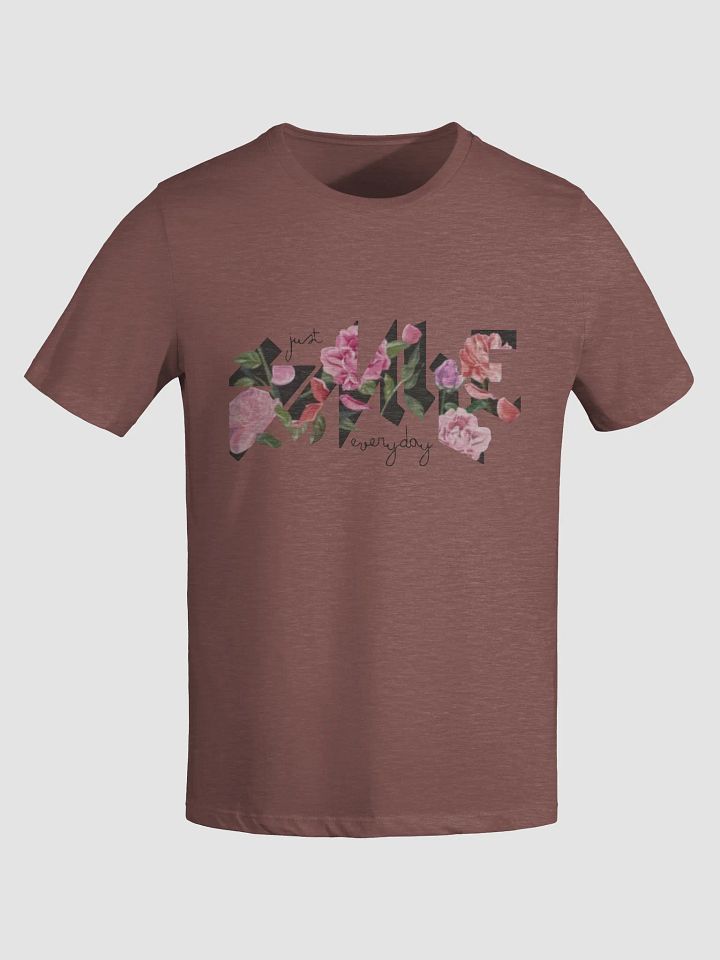 Women's Supersoft Relaxed-fit T-Shirt Smile Slogan Flower product image (1)